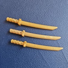 3x LEGO Minifigure Weapon Sword Shamshir/Katana Pearl Gold 30173b Ninjago 