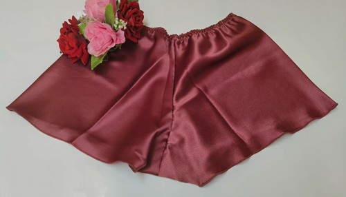 Burgundy satin french knickers - french,