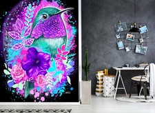 3D Purple Bird A465 Wallpaper