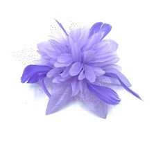 Flower Feather Comb Fascinator