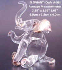 Blown Glass ELEPHANT Clear &