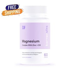 Bettervits Magnesium Glycinate Complex Citrate, Zinc & Vitamin-D3 60 Caps UK