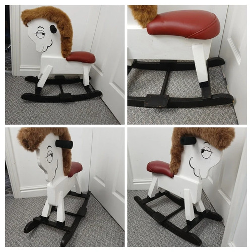 Vintage 1970s wooden rocking - vintage,