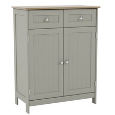 Priano Bathroom 2 Drawer 2 Door Freestanding Cabinet Storage Cupboard Grey