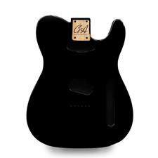 Telecaster Guitar Body - Black Gloss - 2 Piece Alder