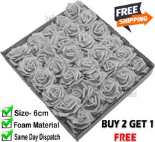 100 Pcs Large 6CM Artificial Flowers Foam Rose Heads Wedding Party Decor Bouquet