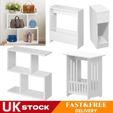 White Small Side Table Slim
