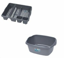 WASHING UP BOWL BASIN AND LARGE DISH DRAINER PLATE RACK HOLDER KITCHEN ORGANIZER