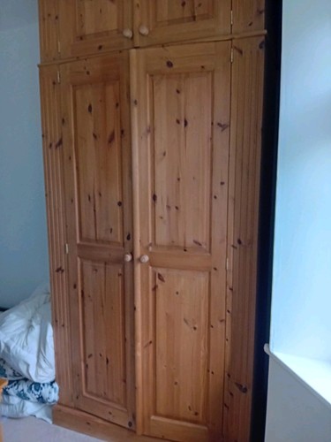 Tall wooden door wardrobe - wooden, 2-door