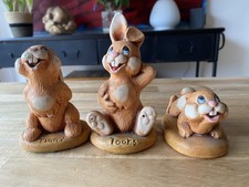 Vintage Moorcraft Design Hand Painted Bunny Figurines Floppe, Tiggz Toots Bundle