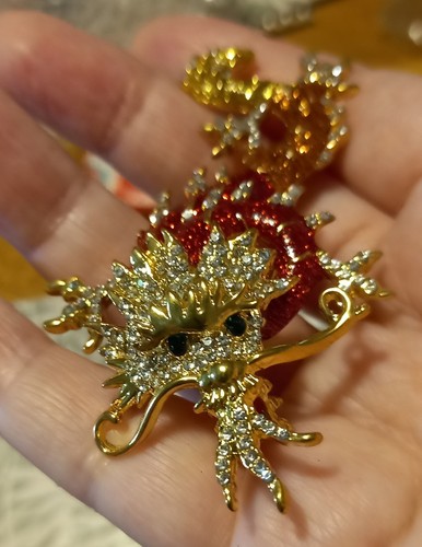 Large dragon brooch - large,