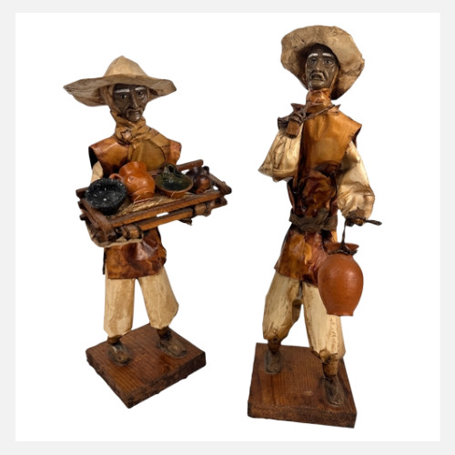 Pair vintage mexican folk - vintage,
