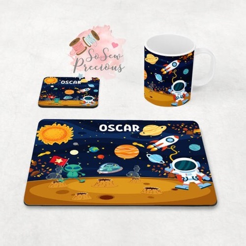 Personalised space placemat - space,