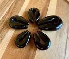 PAIR Black Agate Stone Keyhole