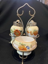 Vintage ceramic silver plate - ceramic,