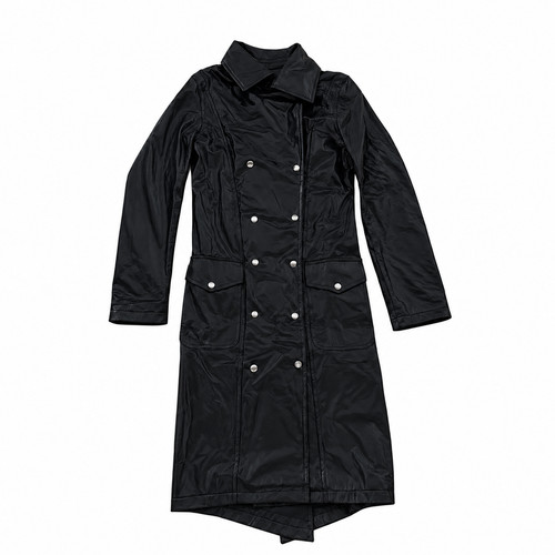 Pvc black trench coat - trench, |