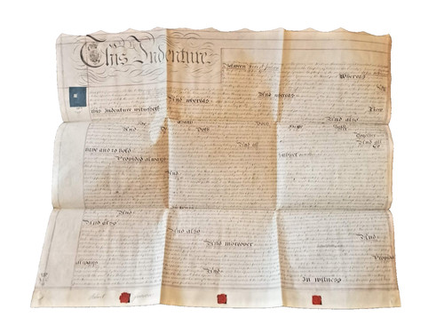 Vellum indenture document - vellum,