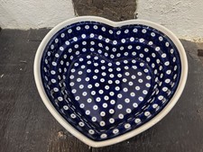 Heart Oven Dish  Handmade Polish pottery  Boleslawiec