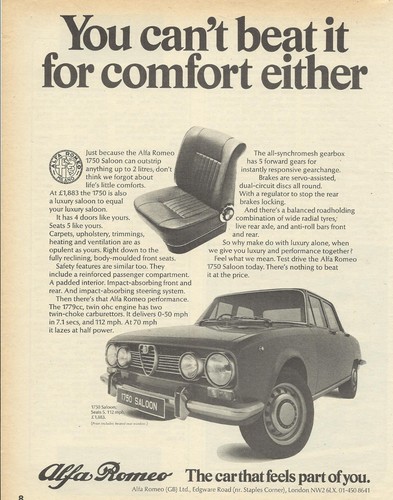 Alfa romeo 1750 berlina saloon - romeo,