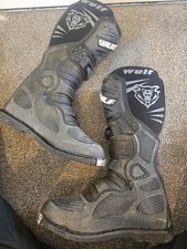Wulf Track Star Motocross Boots Off-Road Leather Bike Boots Size Uk 12 Eur 47