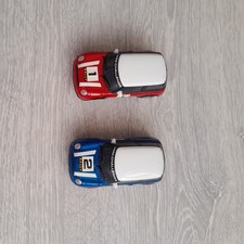 Micro Scalextric Car Red and Blue Rally Mini Number 1 Mini Challenge