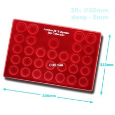 SCHULZ Olympic 2012_COIN Collection Red TRAY - 30 Circle Compartments _50p Pence