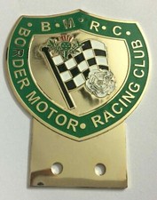 CAR BADGE-BORDER MOTOR RACING CLUB CAR GRILL BADGE EMBLEM LOGO METAL ENAMLED BAD