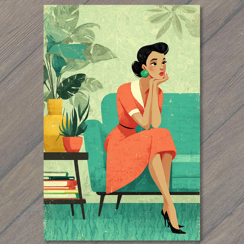 Art card mid century - art,
