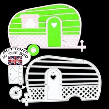 Retro Caravan Metal Cutting Die, Stencil Cutter, Card Making, Scrapbooking, D7