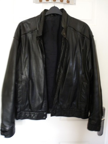 Jacket leather black - black,