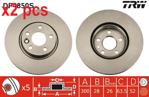 Pcs sides brake disc - x2, l&r