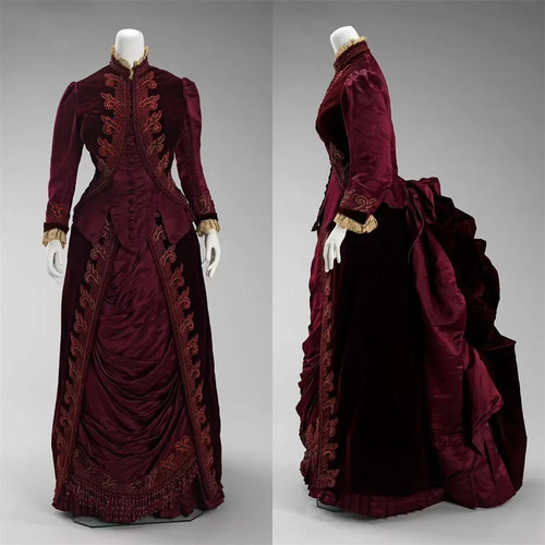 1880s victorian red - 1880s, bustle