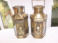 VINTAGE SHIPS BRASS CABIN BULKHEAD OIL LAMP BY BULPITT COMPLETE EXCELLENT *ONE*