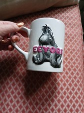 Disney Store Exclusive Eeyore Mug Winnie The Pooh Large Purple White 3D 