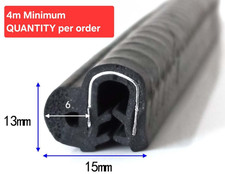 Car Door Boot Seal rubber edge trim Bonnet Door BOAT 13mm x 15mm  Grip 1-4 mm