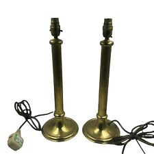 Vintage Pair M&S Brass Corinthian Column Style Lamps Lights Table Hall Side Tall