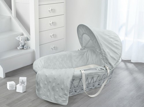 Luxury grey white wicker moses - luxury,