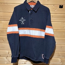 Scruffs Long Sleeve Button Blue Orange Rugby Shirt Size XL
