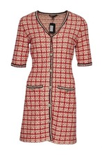 Maje Women's Dress Size 36 FR / S Checked Tweed Dress MFPRO02722