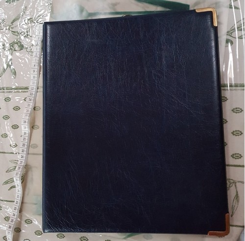Vintage navy blue leather - navy,