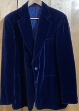 St Michael Blue Velvet Blazer