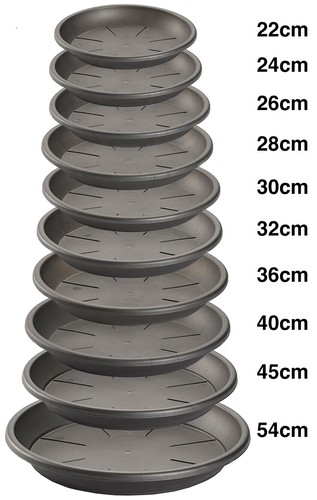 Anthracite round plastic plant - anthracite,
