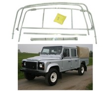 GALVANISED REAR HOOD STICK SET FOR LAND ROVER DEFENDER 130 CREW CAB PICK UP