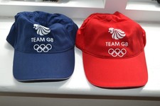 2 Team GB Baseball caps 1 navy blue 1 red