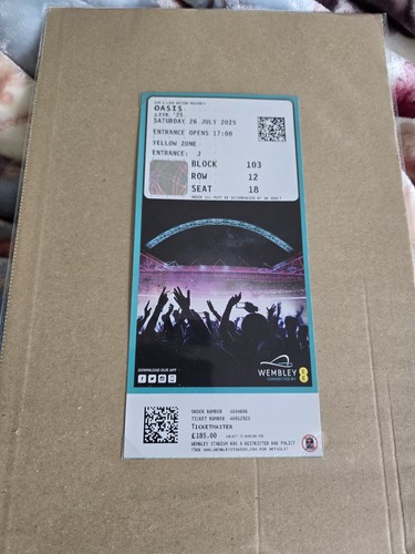 Oasis ticket wembley - oasis, 2025