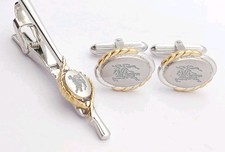 Burberry Cufflinks + Tie Clip