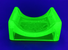 Vintage Uranium Glass Lillicrap's Hone Razor Blade Sharpener 1930s
