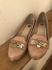 River Island Flat Patent Blush Pink Loafer Shoes Size 4/37