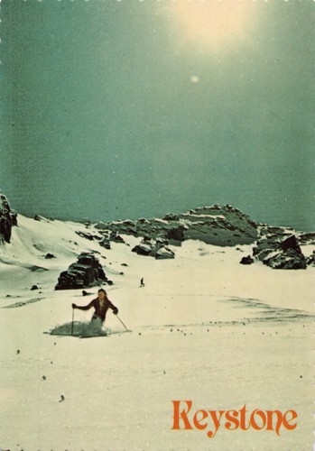 Postcard spring skiing - postcard,