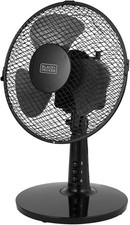 BLACK+DECKER 9” Desk Fan, 20W, 2 Speeds, Oscillating Portable Table Fan Black
